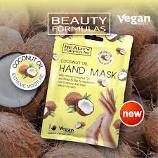 Beauty Formulas roku cimdiņu maska ar kokosriekstu eļļu Hand Mask Cocount Oil
