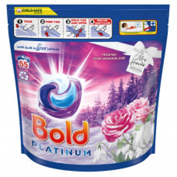 Bold Platinum kapsulas veļas mazgāšanai Rose Wonderland 55gab.